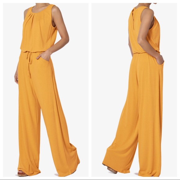 Fabulous Sage wide leg sleeveless jumpsuit pockets - Picture 3 of 4